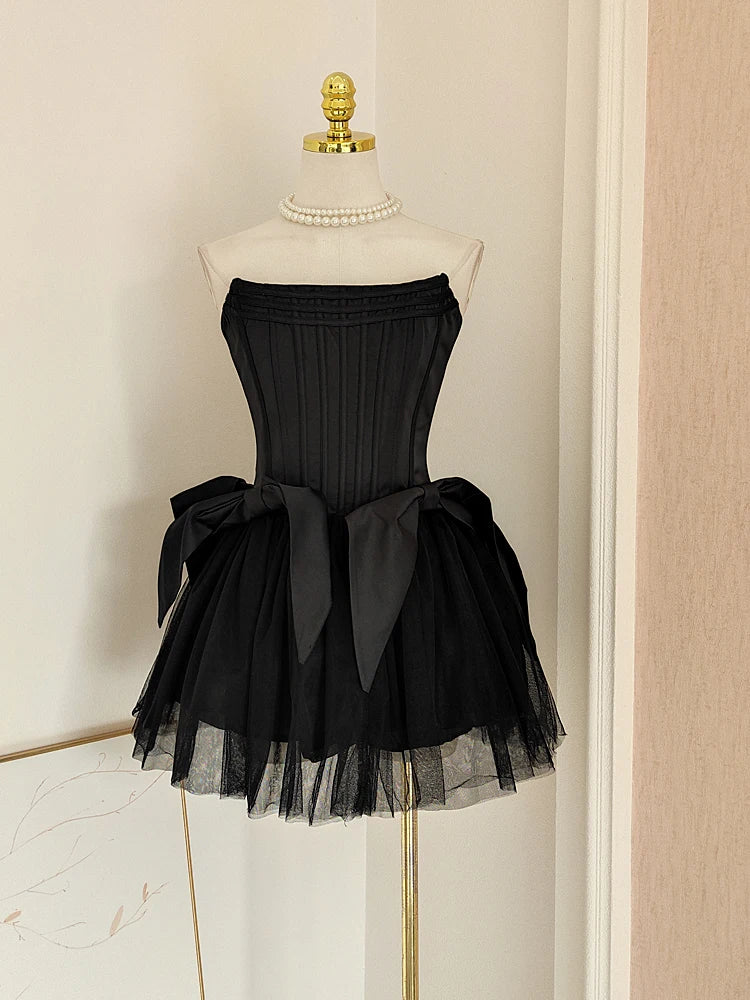 2PC Elegant White Black Off-shooulder Short Prom Gown with Corset Back Mini Evening Birthday Party Dress Cocktail Dresses 2024