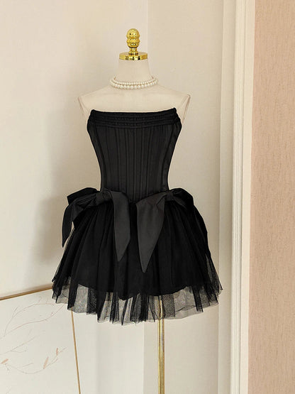 2PC Elegant White Black Off-shooulder Short Prom Gown with Corset Back Mini Evening Birthday Party Dress Cocktail Dresses 2024