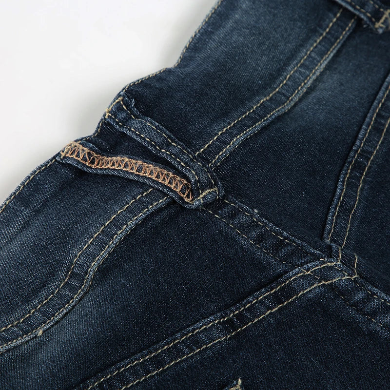 Women Low Waisted Flare Jeans Y2K Streetwear Vintage Casual Fashion Denim Trousers Spring Basic Slim Pants Outfits