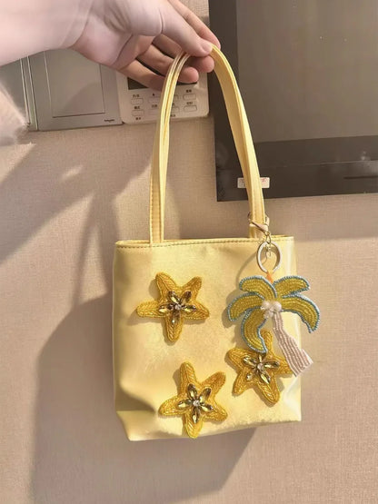 Patchwork Embroidery Luxury Exquisite Women's Handbags Korean Sweet Y2k Aesthetic Clutches Fashion Purses Casual Top-Handle