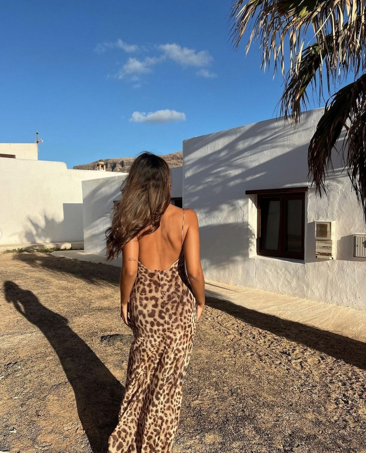 Spaghetti Strap Cowl Neck Print Slip Maxi Dress