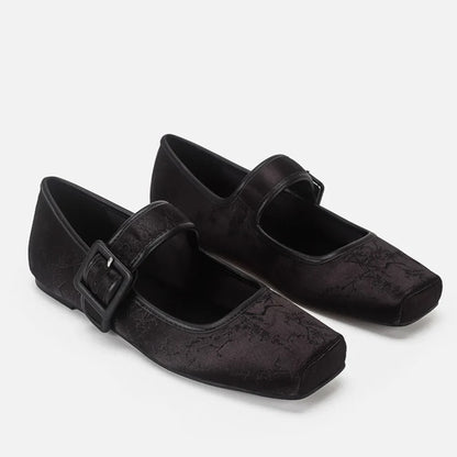 Brand Design Women's Pink Casual Ballet Flats Satin Silk Embroidery Silver Black Mary Jane Shoes for Women High Quality