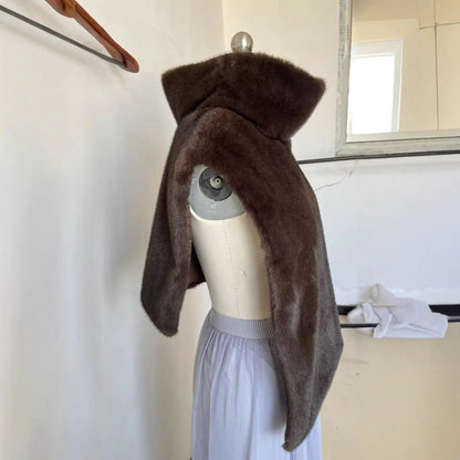 Cool Winter Women Artificial Fur Vest Turtleneck Sleeveless Pullover Female Mink Fur Jacket Instagram-Style Lady Eco Fur Outwear