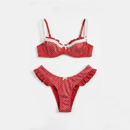 Sexy Underwire Bikini Ruffle Swimsuit Women Swimwear High Leg Two Piece Bathing Suit Beachwear Summer Biquini