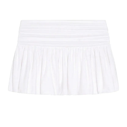 Spring Summer Spicy Girl Style Foldable Waist Pleated Skirts Niche Design Short Skirt