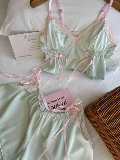 Pure lace lace lace with chest cushion sleepwear for women's summer new style plus size suspender sleepwear set
