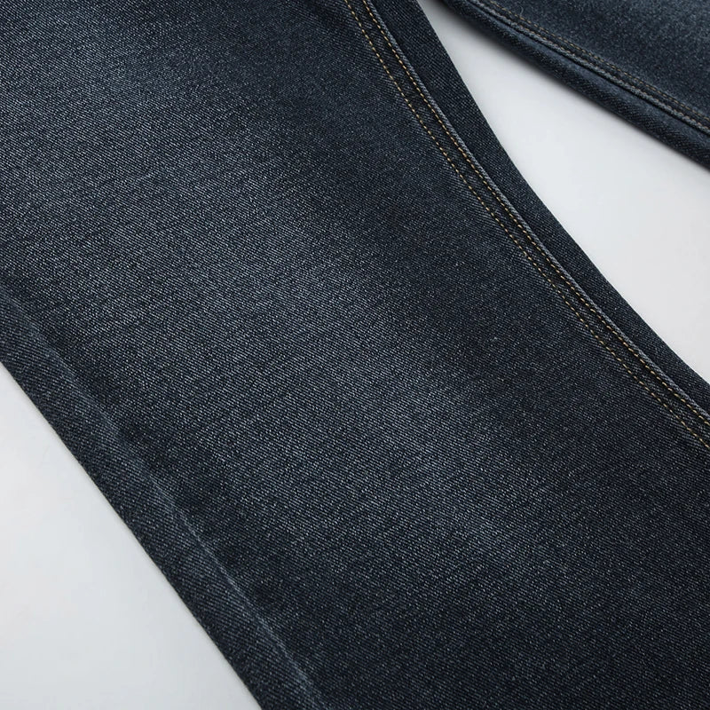 Grunge Aesthetic Flare Jeans Women Retro Stylish Y2K Dark Blue Denim Pants Spring Outfits Casual Slim Trousers Ladies