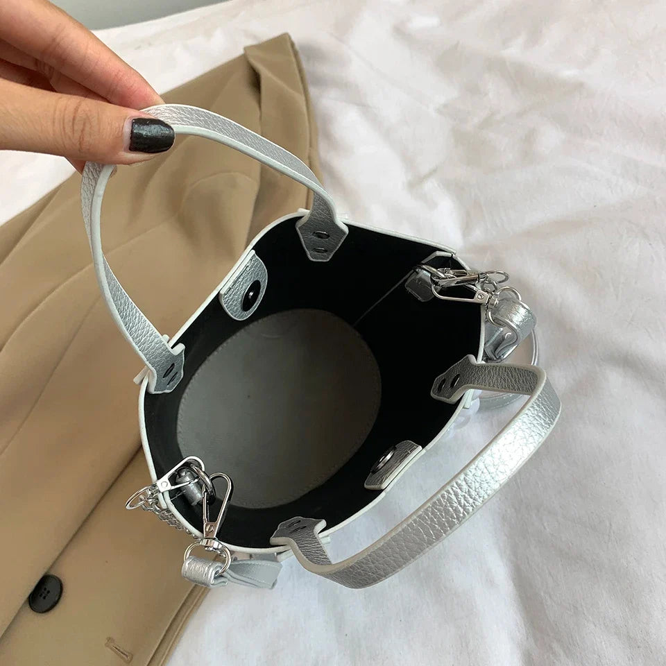 2 Sets Bucket Tote Bags PU Leather Shoulder Crossbody Bags For Women Fashion Large Travel Bag Designer Luxury Lady Underarm Bag