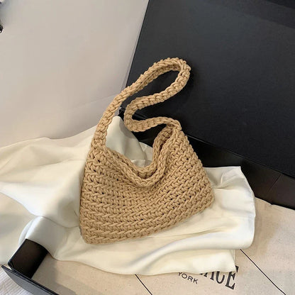 Fashion Versatile Shoulder Bag for Women Handmade Woven Women's Bag with Large Capacity Underarm Bag for Women