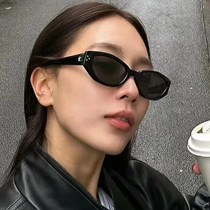 Fashion Oval Frame Sunglasses Personality Catwalk Small Frame Sunglasses Glasses Men's/Women's Universal UV400 Eyewear