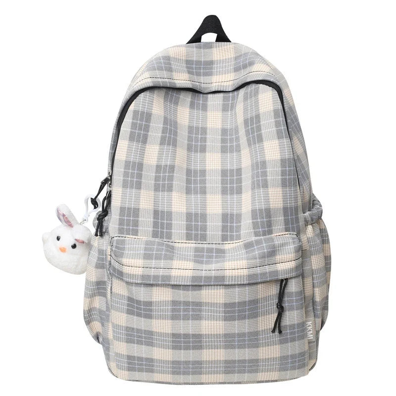 New Fashion Lady Lattice Travel School Bag Female Plaid Cute College Backpack Trendy Women Bag Girl Cool Kawaii Laptop Backpack
