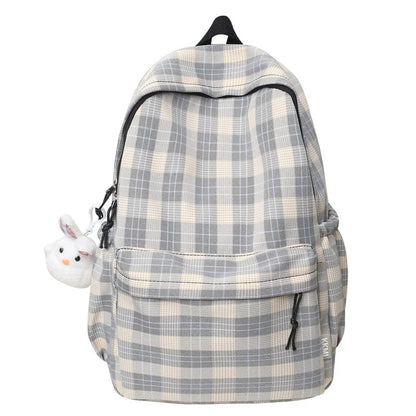 New Fashion Lady Lattice Travel School Bag Female Plaid Cute College Backpack Trendy Women Bag Girl Cool Kawaii Laptop Backpack