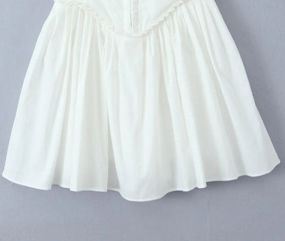 red party dress square neck sleeveless pleated summer dresses new cotton mini sexy women dresses
