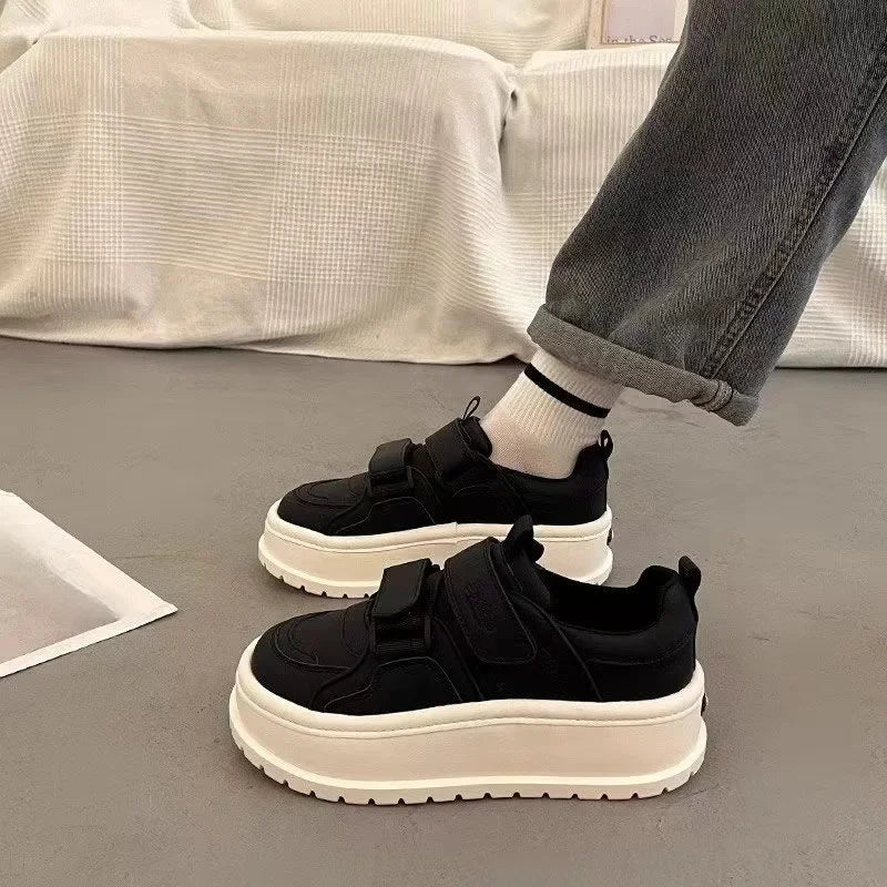 Little White Shoes Heightening Women's Shoes New Outdoor Sneakers Summer Leather Platform Casual Running Shoes Girl