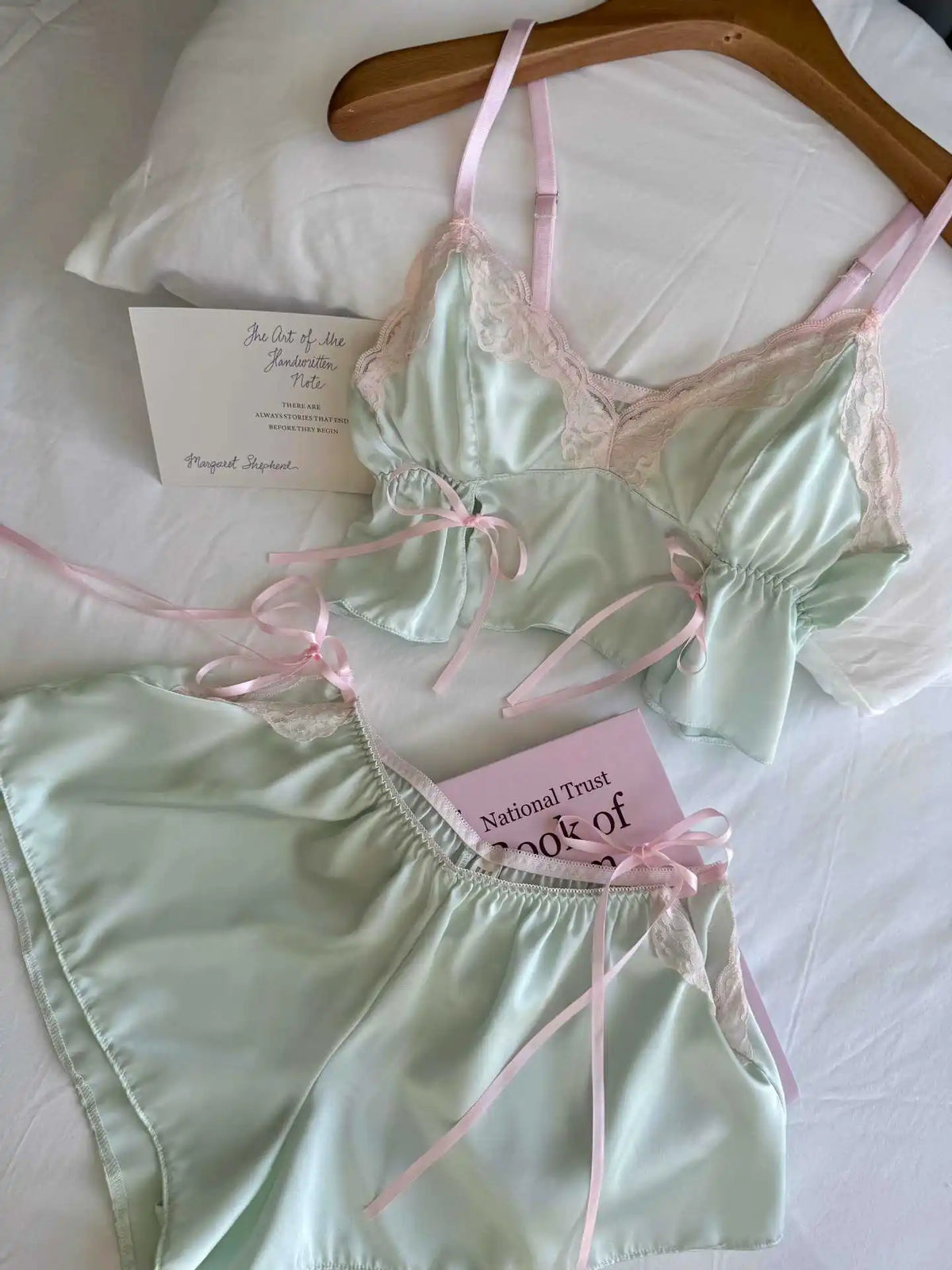 Pure lace lace lace with chest cushion sleepwear for women's summer new style plus size suspender sleepwear set