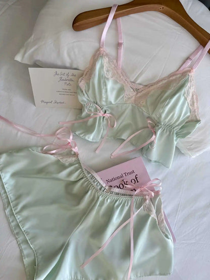 Pure lace lace lace with chest cushion sleepwear for women's summer new style plus size suspender sleepwear set