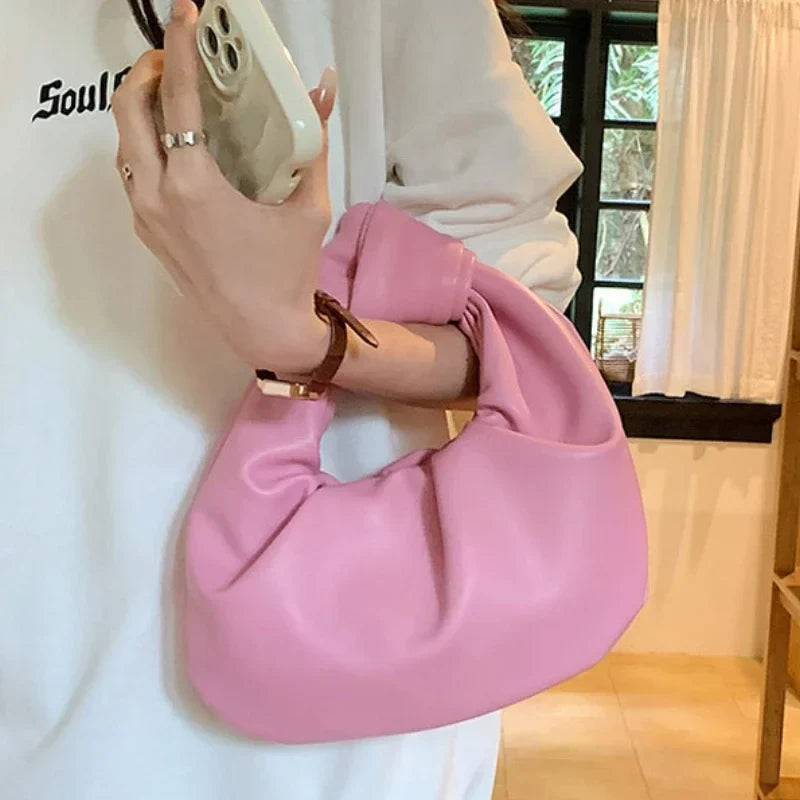 Top-Handle Bags for Women Japanese Fairy Elegant Y2k Aesthetic Handbags Sweet Fashion Office Lady Chic All Match Solid Clutches