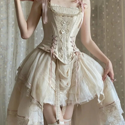 Pre-Sale Champagne Gold Short Front and Long Back Gorgeous Caramel Antique Dress Suit