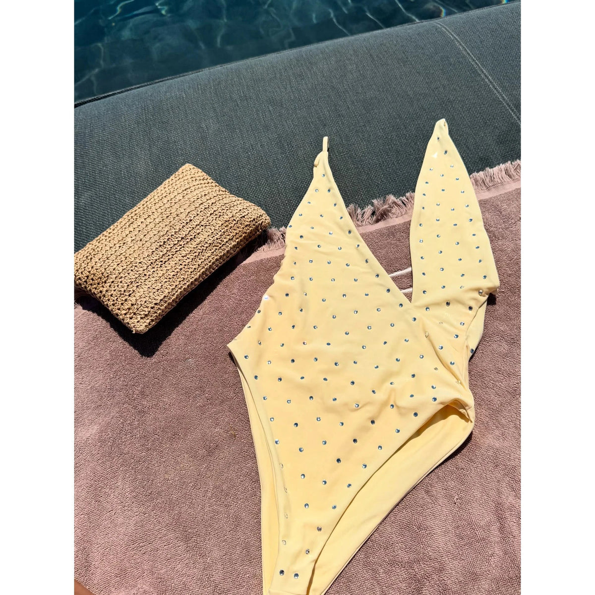 Rhinestones Swimsuit Bikini Swimwear Swimsuit Women Separates Swimwear Two Piece Side Straps Swimsuit Bathing Suit