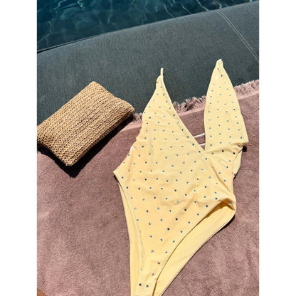 Rhinestones Swimsuit Bikini Swimwear Swimsuit Women Separates Swimwear Two Piece Side Straps Swimsuit Bathing Suit