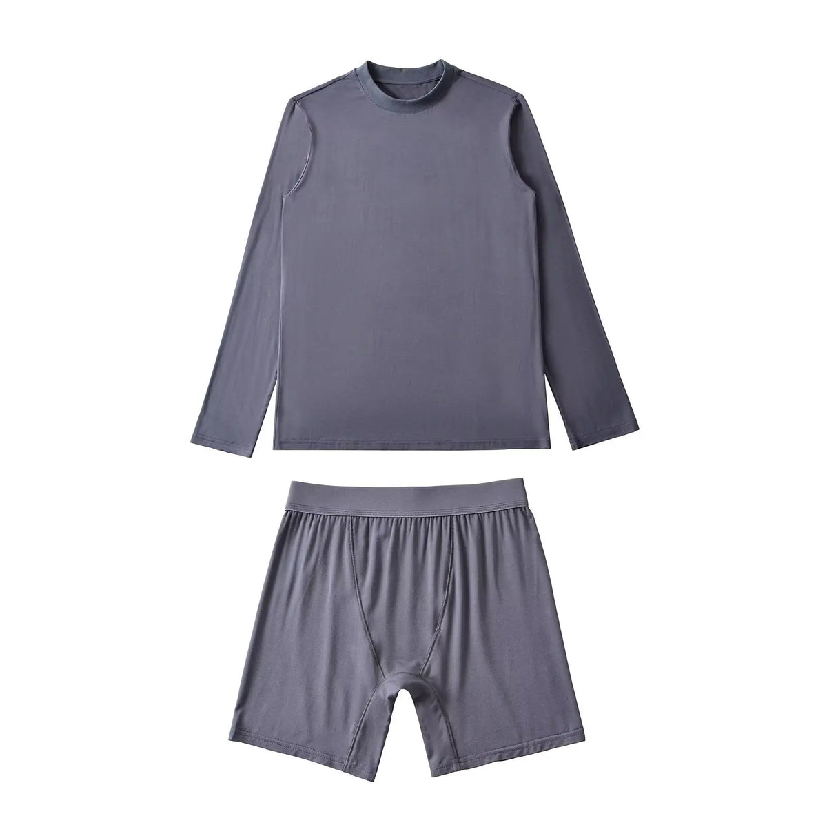 Solid Cozy Home Suits For Women Summer Crew Neck Long Sleeve Loose T-shirt+Slim Shorts Sets Simple Casual Fashion Two-piece Set