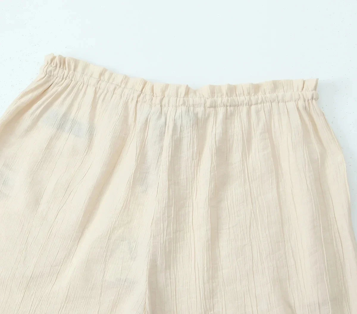 Drawstring Elastic Waist Wide Leg Summer Women Pants Beige Casual Loose Female Long Pantalones 2025 5 Colors Pants