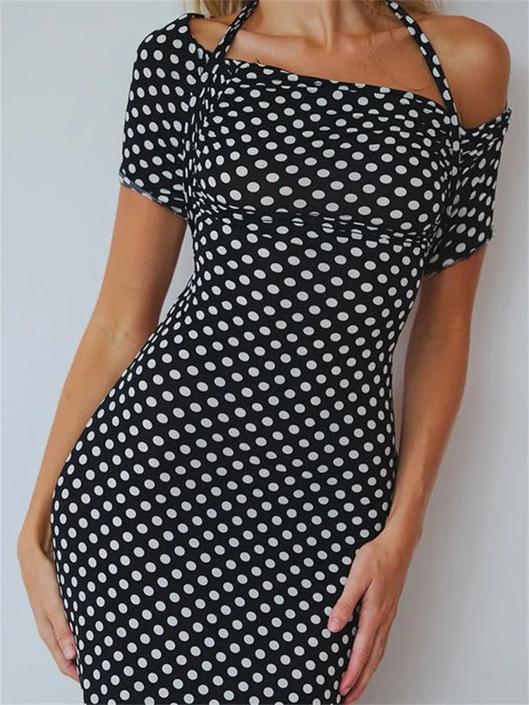 Off-Shoulder Fashion High Waist Long Dress For Women Side Split Printed See-Through Short Sleeve Dress Summer Maxi Dress