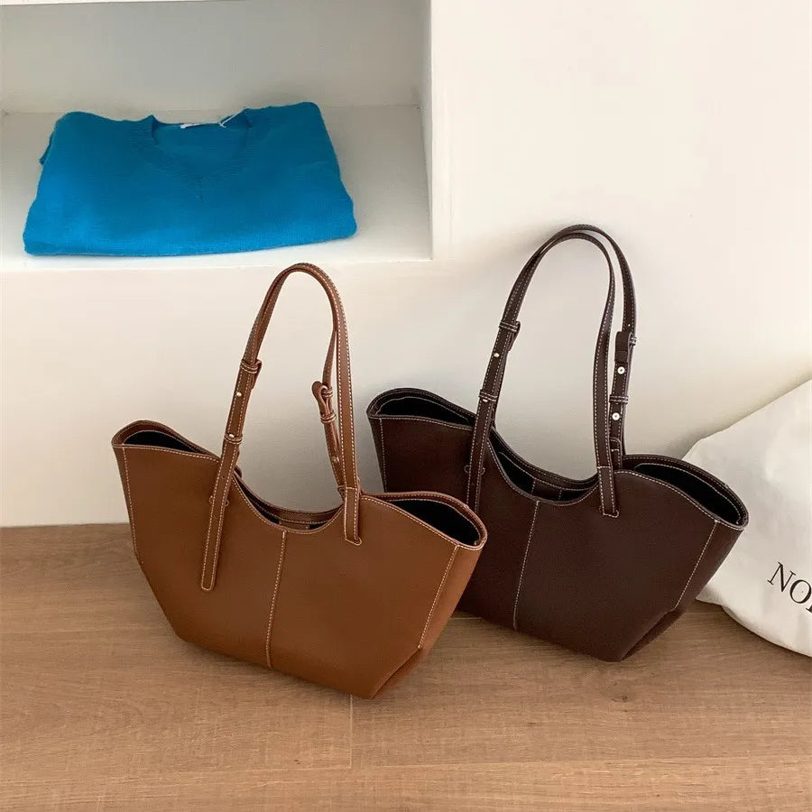 Designer Large Capacity Women Handbag Single Shoulder Portable Shopping Bag Luxury Leather Ladies Commuter Underarm Totes Bag