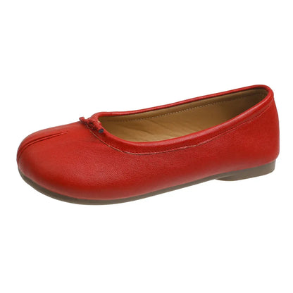 Women's Shiny Silver Ballet Flat Shoes Fashion Metallic Leather Slip-on Comfort Daily Commute Dating Dress Flat Mary Janes Shoes