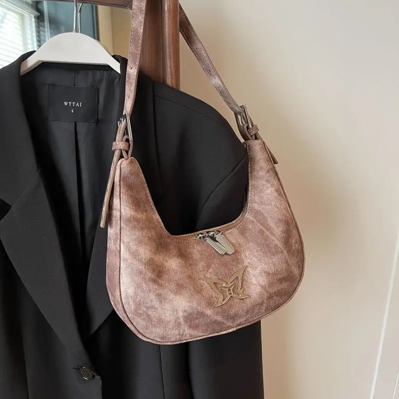 Elegant Women Underarm Top-handle Bag Single Shoulder Korean Crossbody Fashion New Niche Crescent Bags