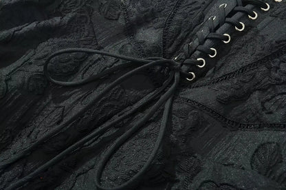Vintage Jacquard Sling Sexy Dress For Women Thin Straps O Neck Low Waist A-line Mini Dresses Female Lace Up Back Summer Robe