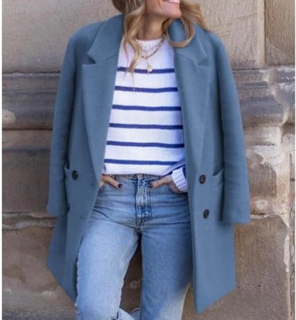 Autumn and winter Europe and the United States long long plus-size woolen women's coat woolen coat
