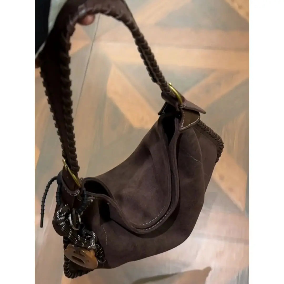 Autumn Winter Retro Style Tote Bag Versatile Woven Niche Single Shoulder Crossbody Bags