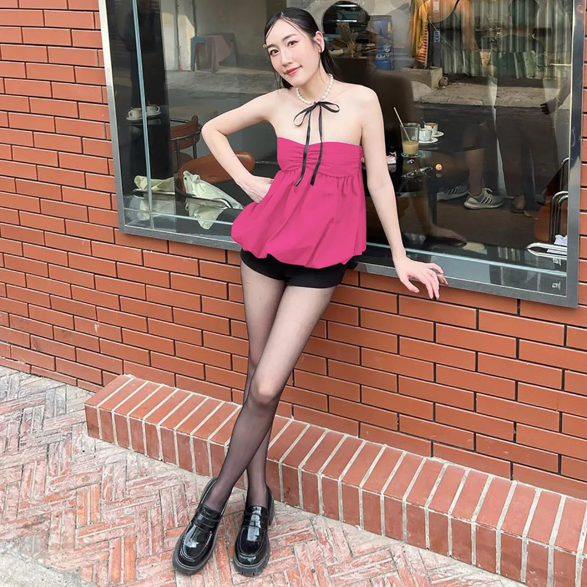 Solid Bandeau Top For Women Strapless Bra Puffy Bralette Mujer Backless Bustier Sleeveless Lenceria Femenina Ruched Y2k Tube Top