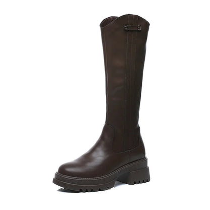 Women Boots Winter New Large Size Genuine Leather Women Long Boots Western Cowboy Boots Ladies Keep Warm Shoes