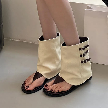 New Fashion Open Toe Women Ankle Sandals Boots With Height Increasing Footwear Ladies Short Booties Shoes Female Flip flops