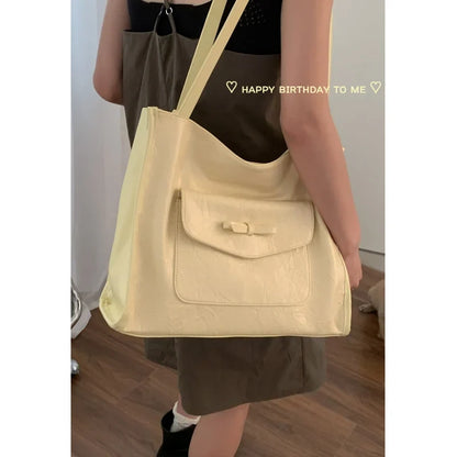 Korean Large Capacity Shoulder Bag Women's 2024 New Summer Fashion Commuter Handbag Versatile Casual Tote Bags