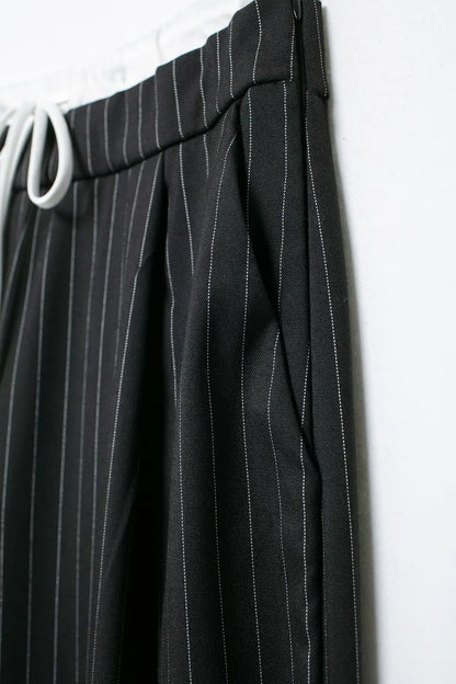 Spring Streetwear Patckwork Black Women Pants High Waist Elastic Wide Leg Long Pants Fashion Summer Bow Tie Trousers