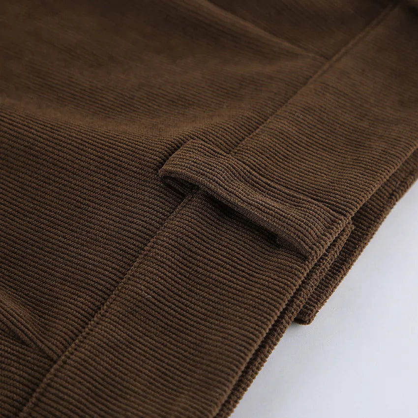 Corduroy Half length Skirt for Women, High Waist Commuter Versatile, Slim Look, A-line Hip Wrapping Skirt