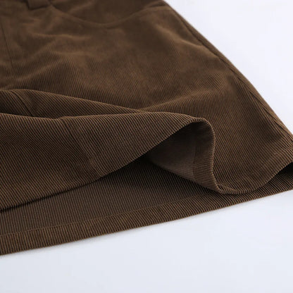 Corduroy Half length Skirt for Women, High Waist Commuter Versatile, Slim Look, A-line Hip Wrapping Skirt