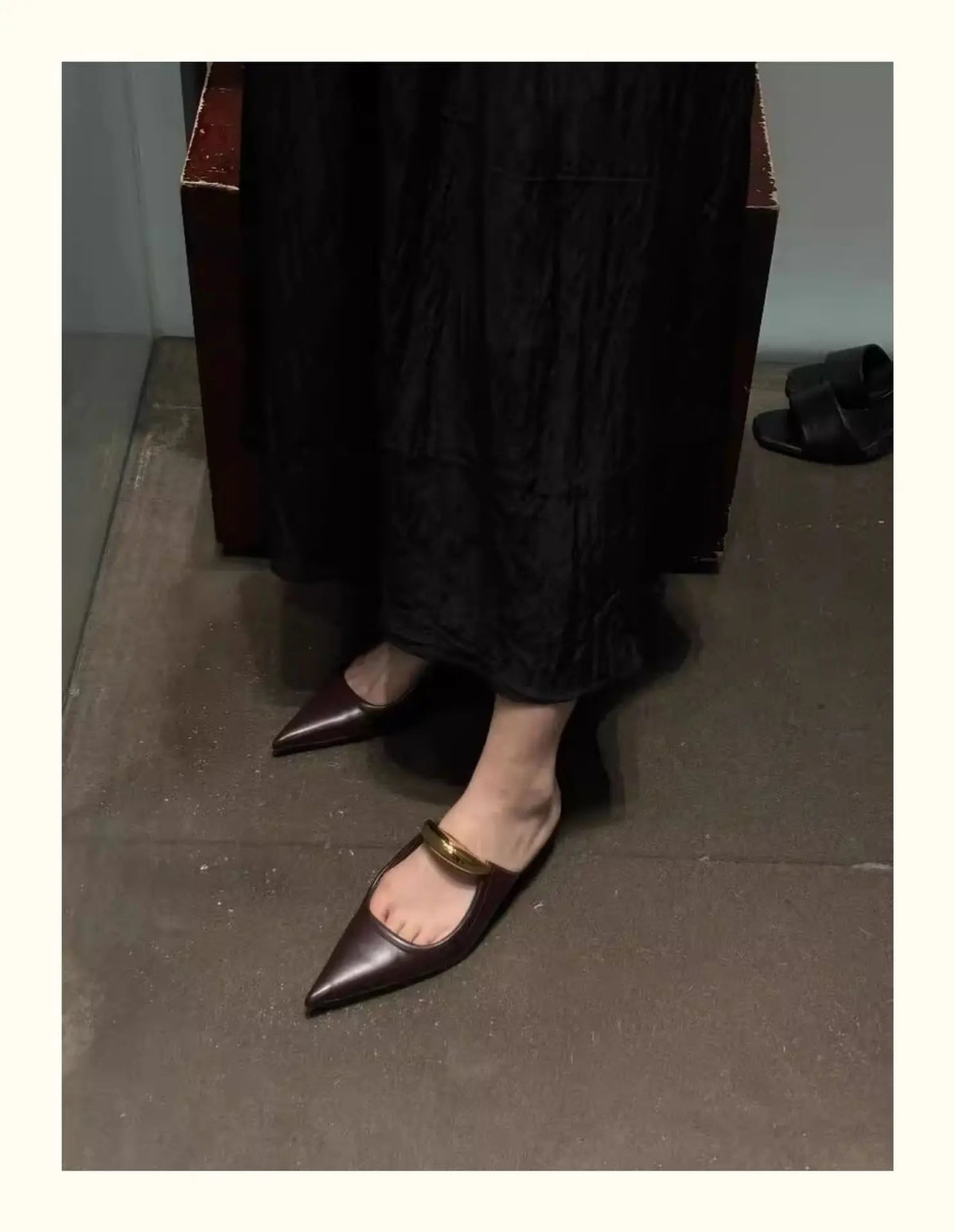Brand New for Dropship Slip On Pointy Toe Mules Sandals Elegant Mid Heels Comfort Walking Summer Slides Mules Shoes