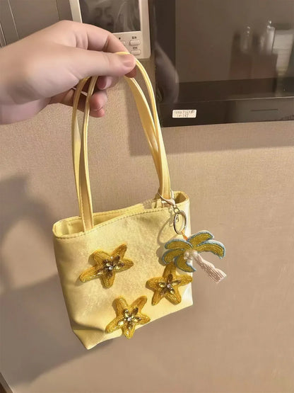 Patchwork Embroidery Luxury Exquisite Women's Handbags Korean Sweet Y2k Aesthetic Clutches Fashion Purses Casual Top-Handle