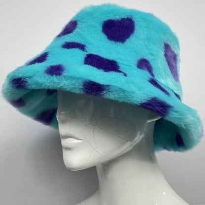 Winter 58-60cm XL Faux Fur Bucket Hat For Women Outdoor Warm Luxury Oversize Fisherman Hat Girl Trendy Party Long Fur Panama Cap