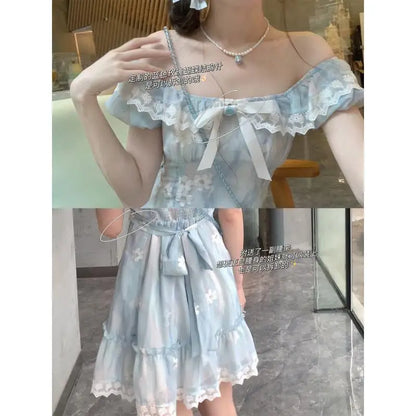 Flowing Flower Dreams Niche Design Dress Super Nice Floral Women Summer Pear Shape Waisted 2024