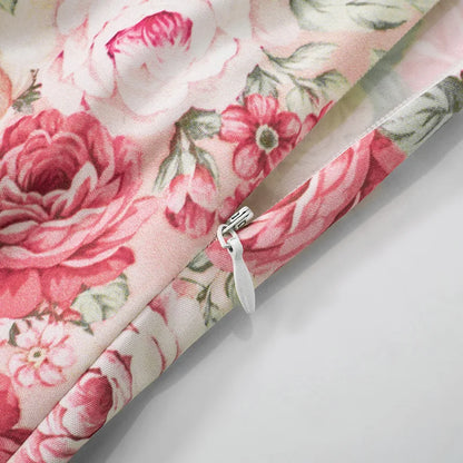 Flower Printed Strap Dress 2025 Spring New Fashion Elegant Sleeveless V Neck High Slit Ruffles Vestidos Beach Vacation Robe
