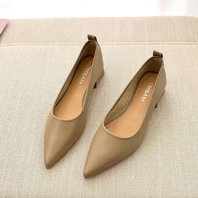 Ladies Pumps Pointed Toe With Medium Heels Women's Shoes Korean Style Luxury Quick Delivery Non Slip Hot Trendy And Low Price
