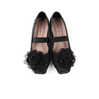 Sweet Lady Japanese Lolita Low-heeled Single Shoes Retro Elegant One-word Buckle with Ballet Style Square Head Mary Jane Shoes