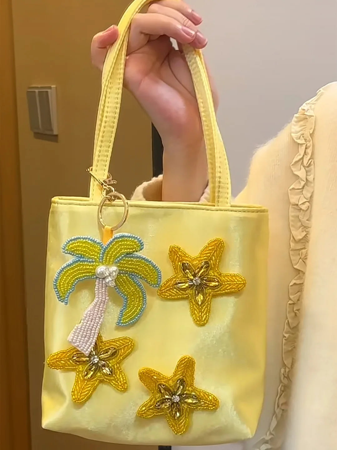 Patchwork Embroidery Luxury Exquisite Women's Handbags Korean Sweet Y2k Aesthetic Clutches Fashion Purses Casual Top-Handle