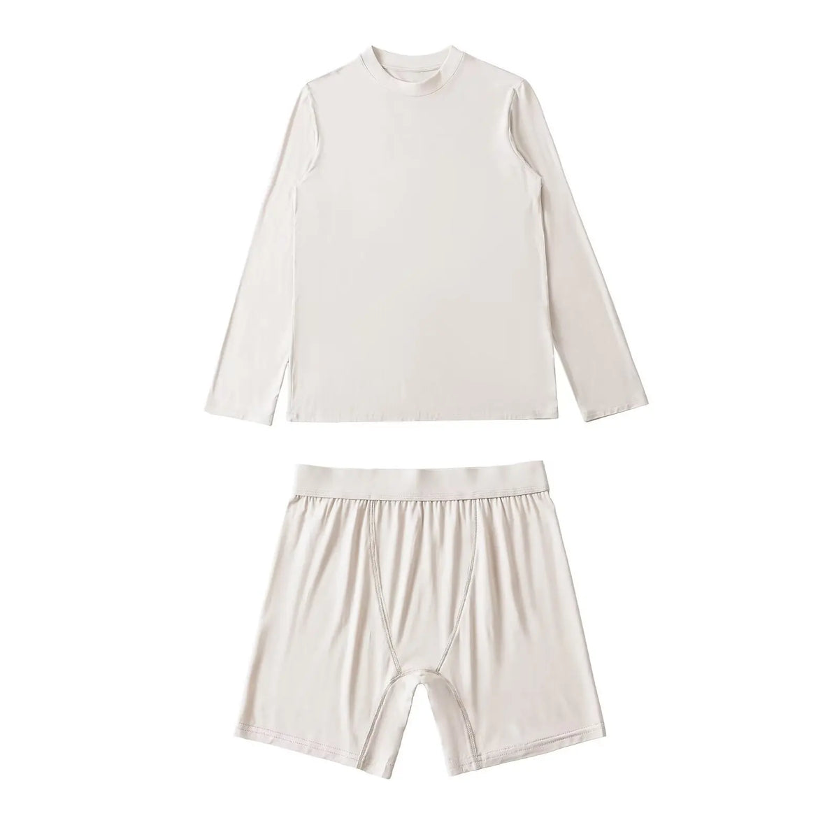 Solid Cozy Home Suits For Women Summer Crew Neck Long Sleeve Loose T-shirt+Slim Shorts Sets Simple Casual Fashion Two-piece Set