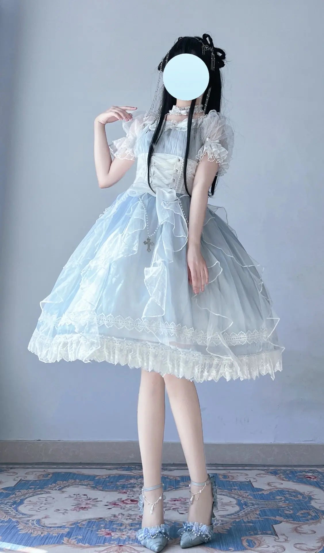 NEW Original Gorgeous Tea party Lolita OP short-sleeved dress Lolita Princess Dress Elegant Fairy maiden lace dress